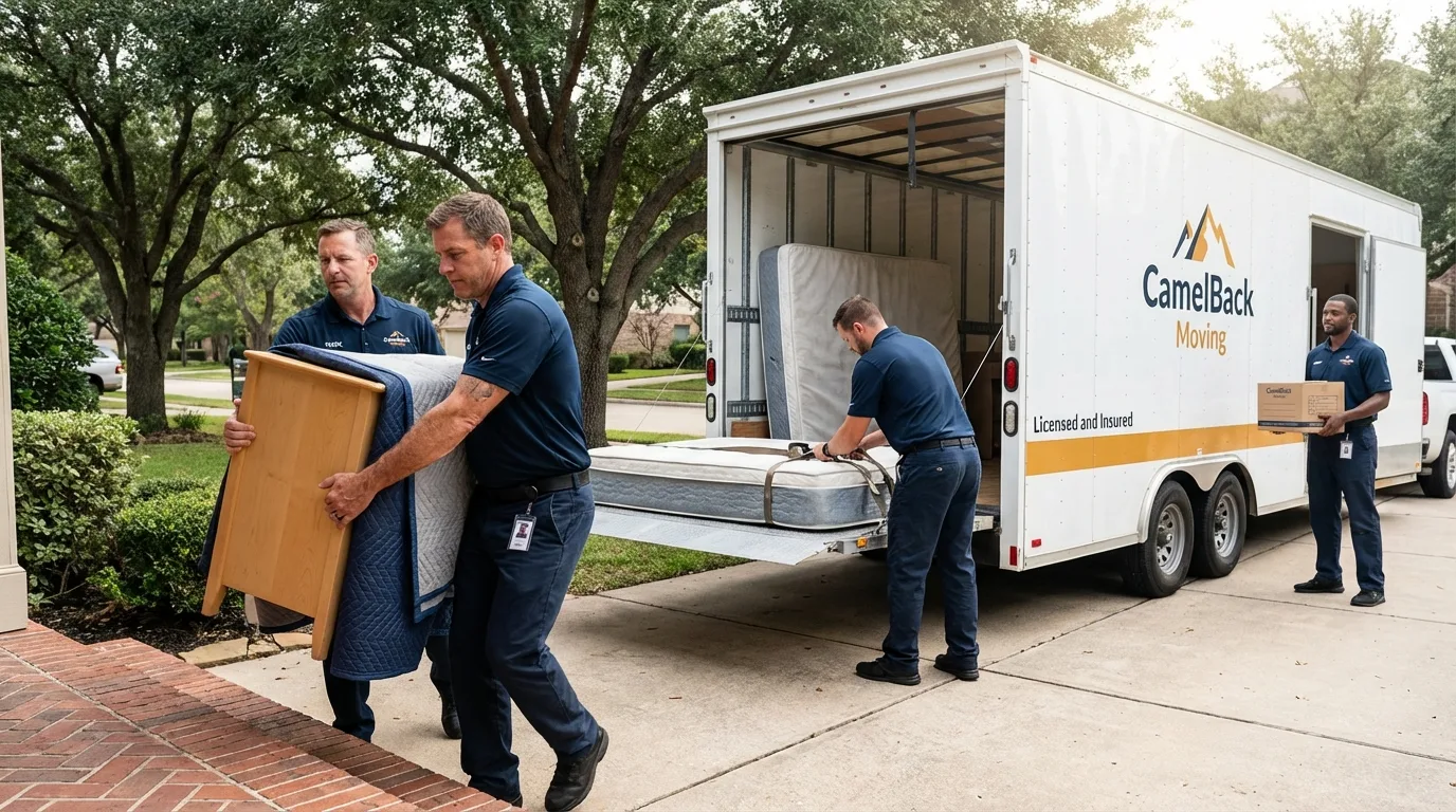Crew loading residential truck for cross-state move from Munfordville, KY