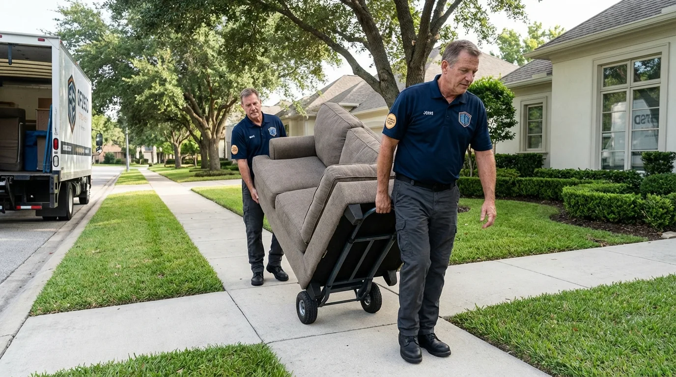 Local residential moving crew loading furniture in Munfordville, KY
