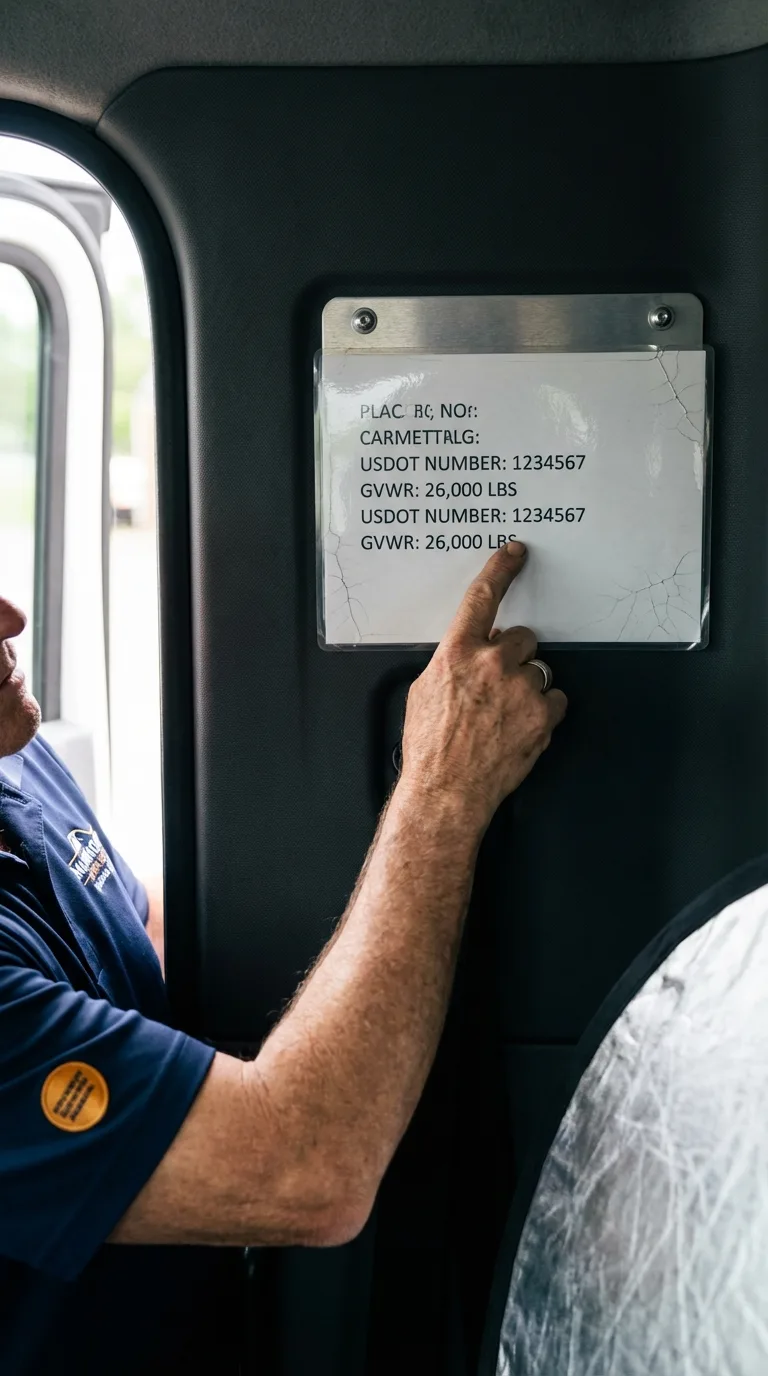 USDOT licensing placard verification in Munfordville